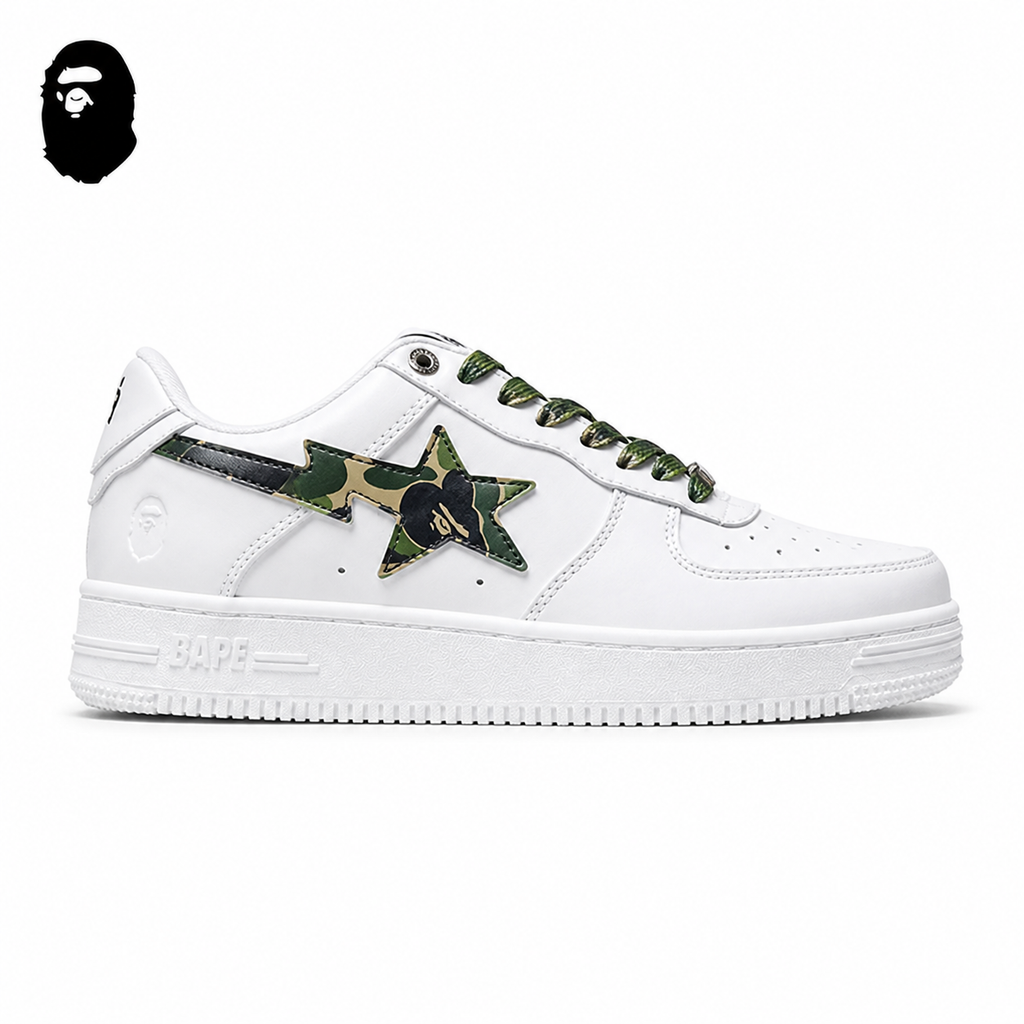 BAPE STA Tokyo Low-Top Sneakers - White/Green