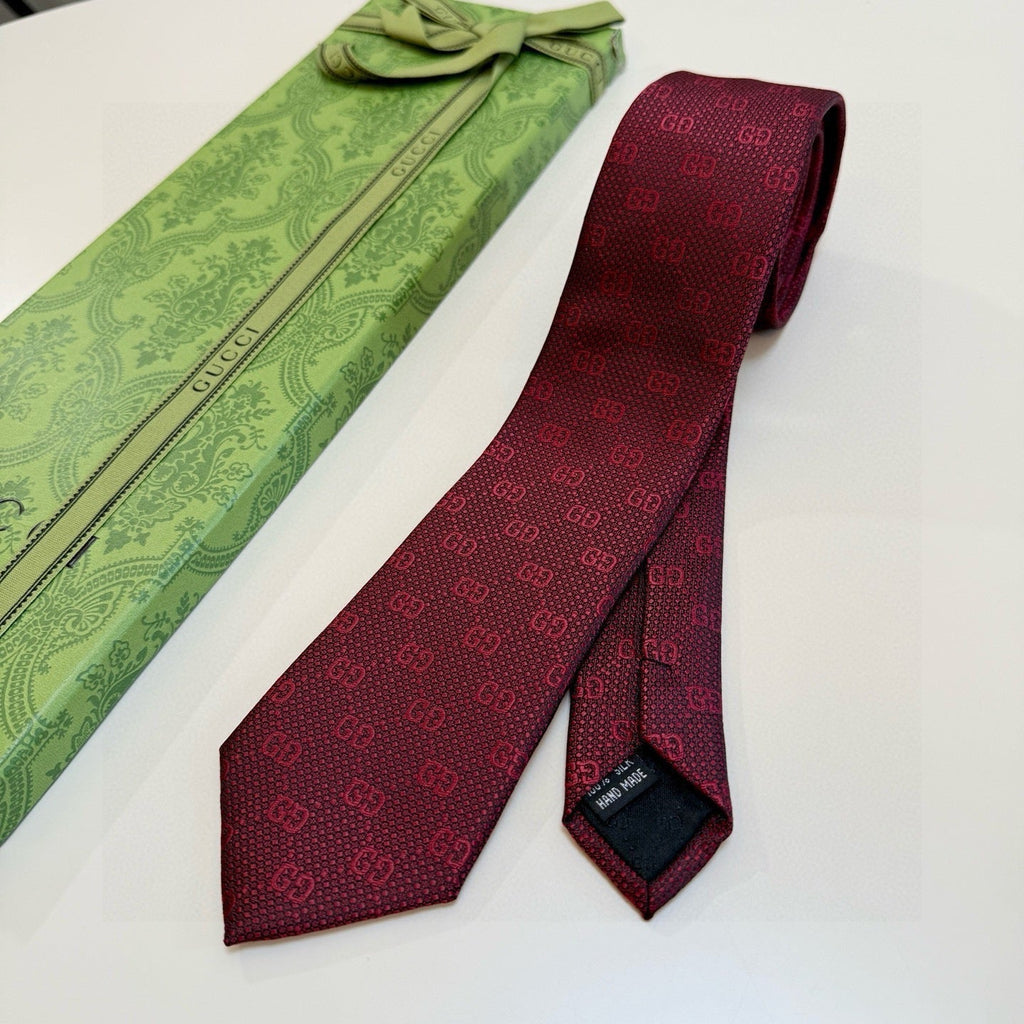 Gucci Style Men's GG Monogram Silk Tie