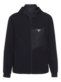 Prada logo-plaque zip-up hoodie