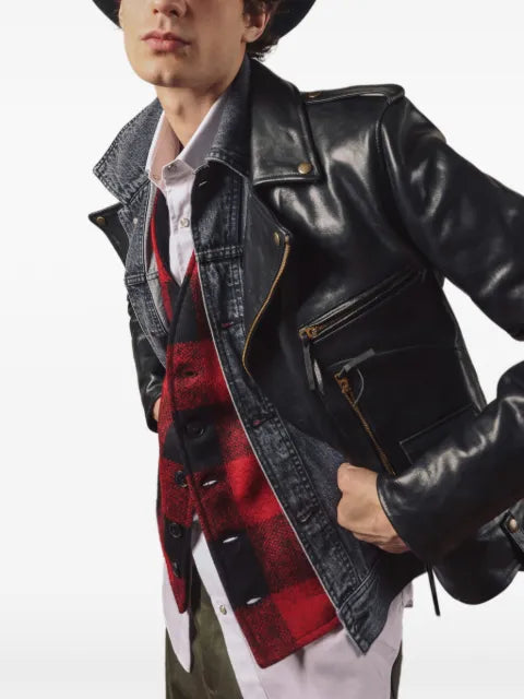 Fortela asymmetrical-zip leather jacket