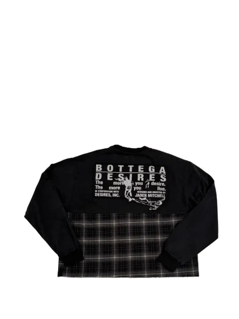 Bottega Desires flannel-panel sweatshirt