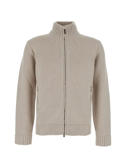 Kangra zip-up ribbed-trim cardigan