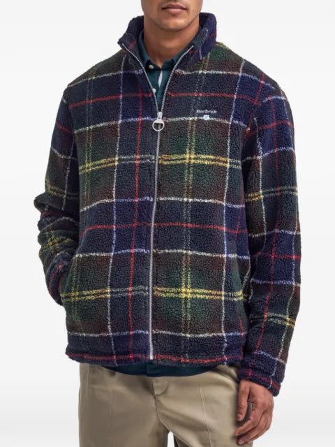 Barbour tartan sherpa-fleece cardigan