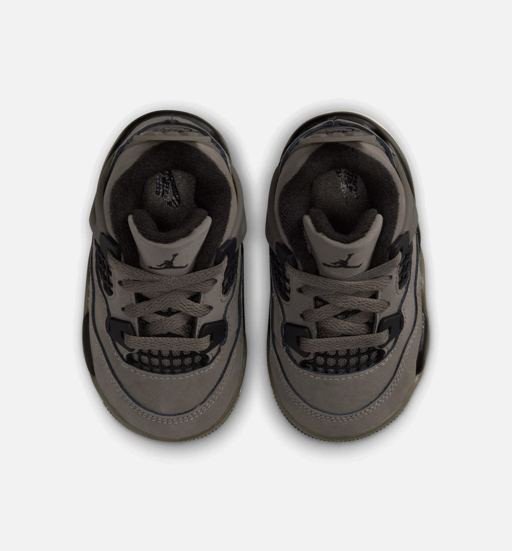 Air Jordan 4 Retro Cave Stone and Black Infant/Toddler Sneakers