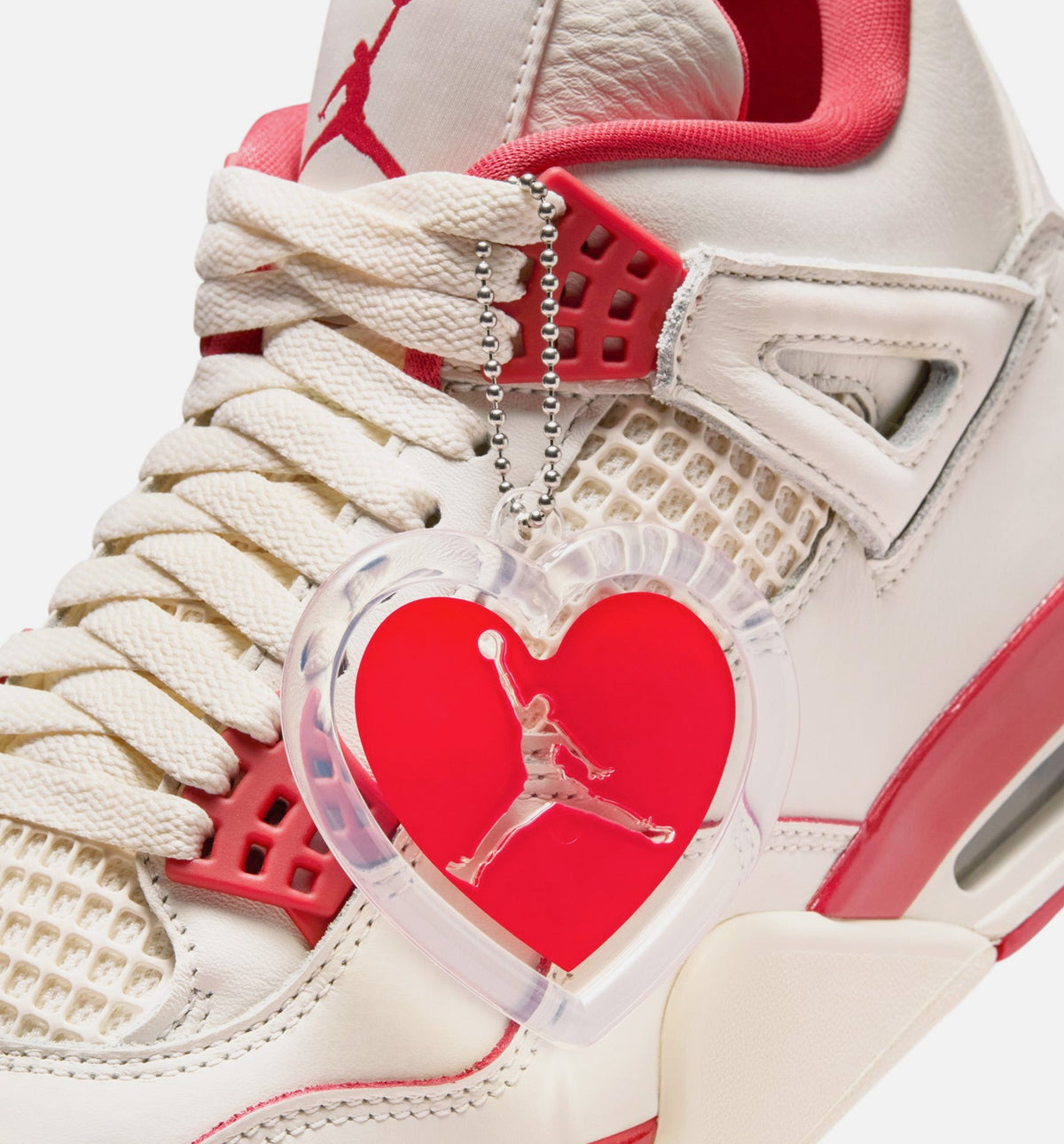 Air Jordan 4 Retro Valentine's Day Women's Lifestyle Shoes - Pale Ivory/Sierra Red/Tough Red