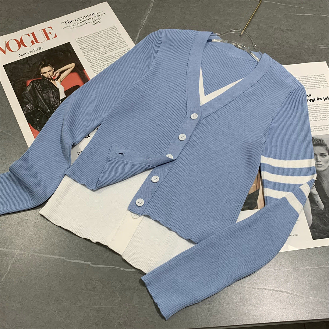 Thom Browne Sexy Faux Two-Piece Knitted Cardigan
