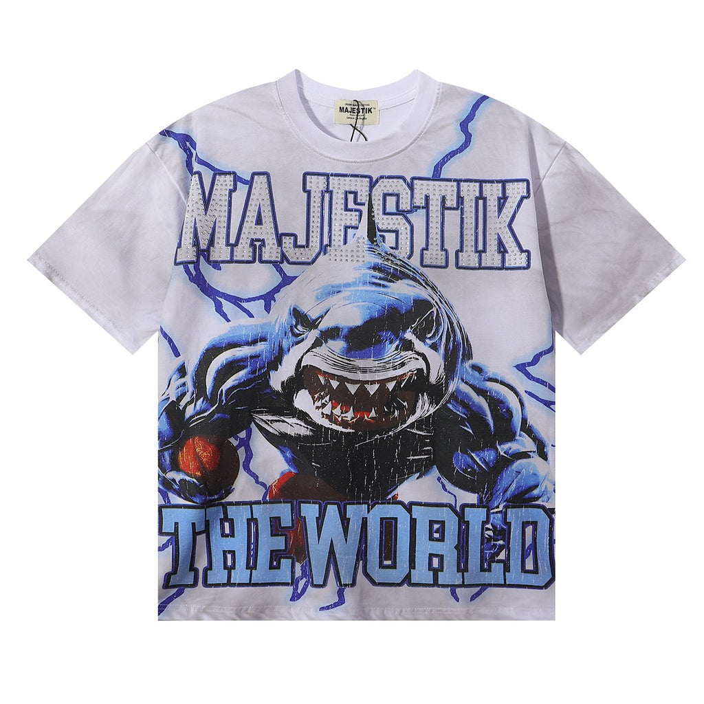 MAJESTIK The World Shark Graphic Short-Sleeve T-Shirt