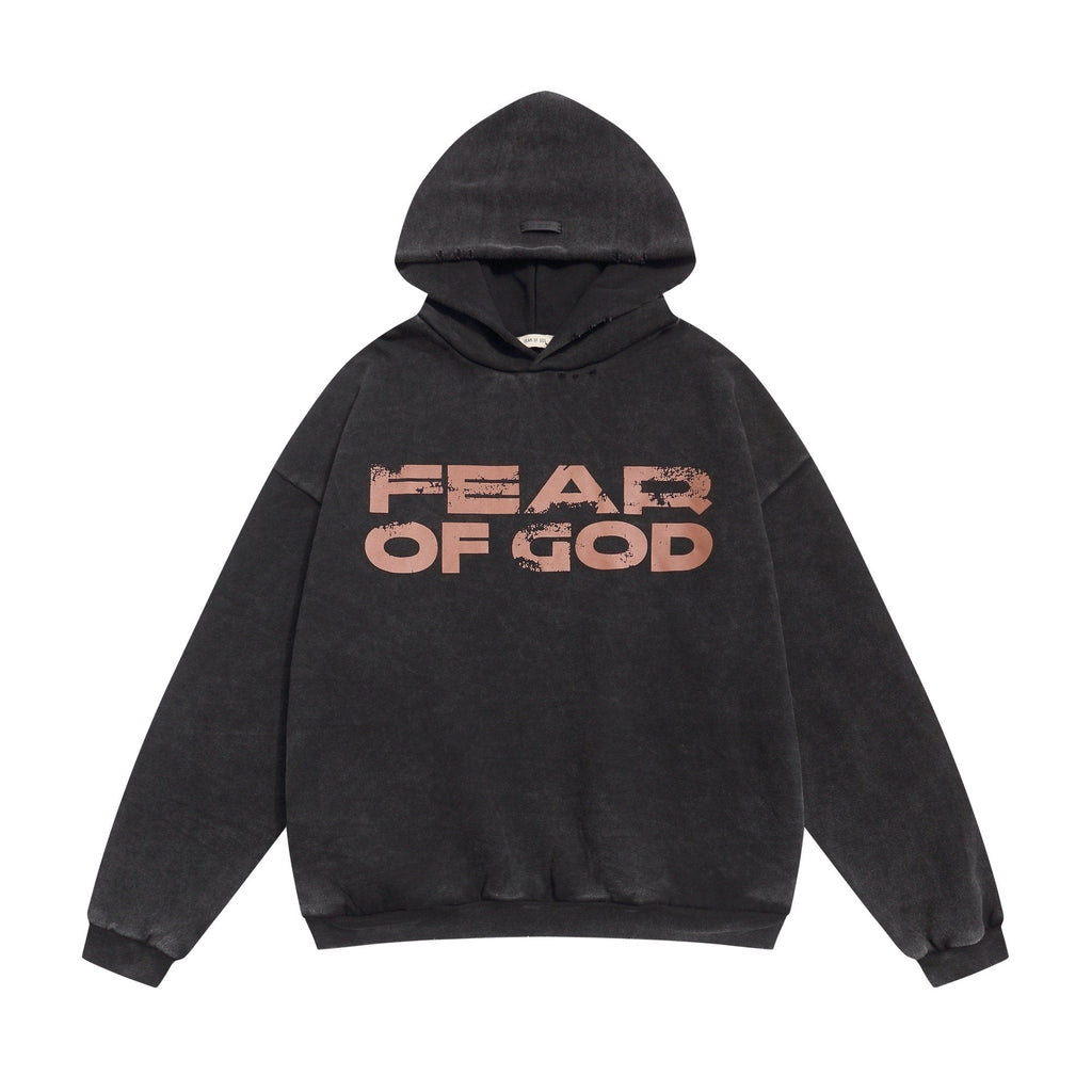 Fear of God Washed Black Pullover Hoodie