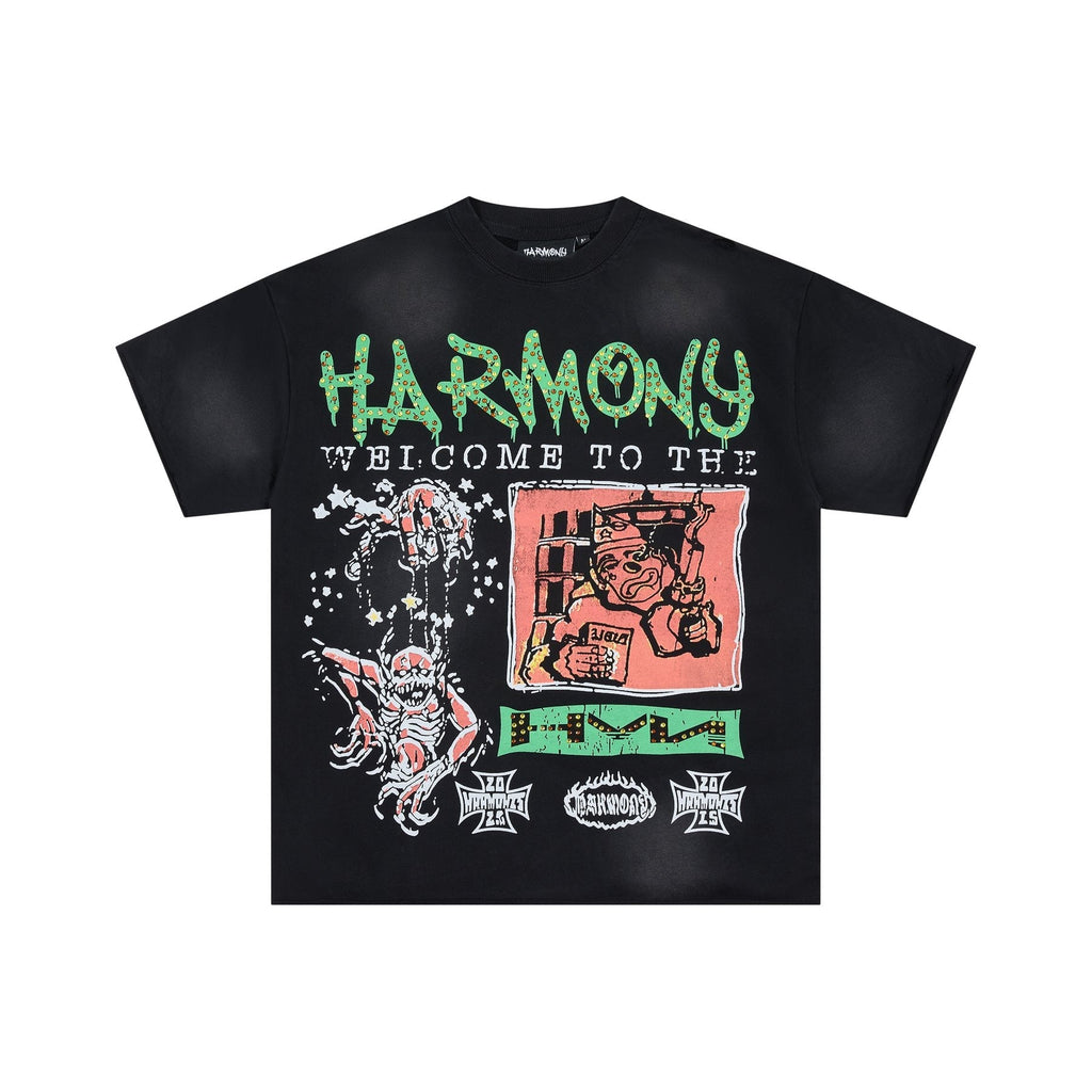 HARMONY Raw-Edge Graphic T-Shirt