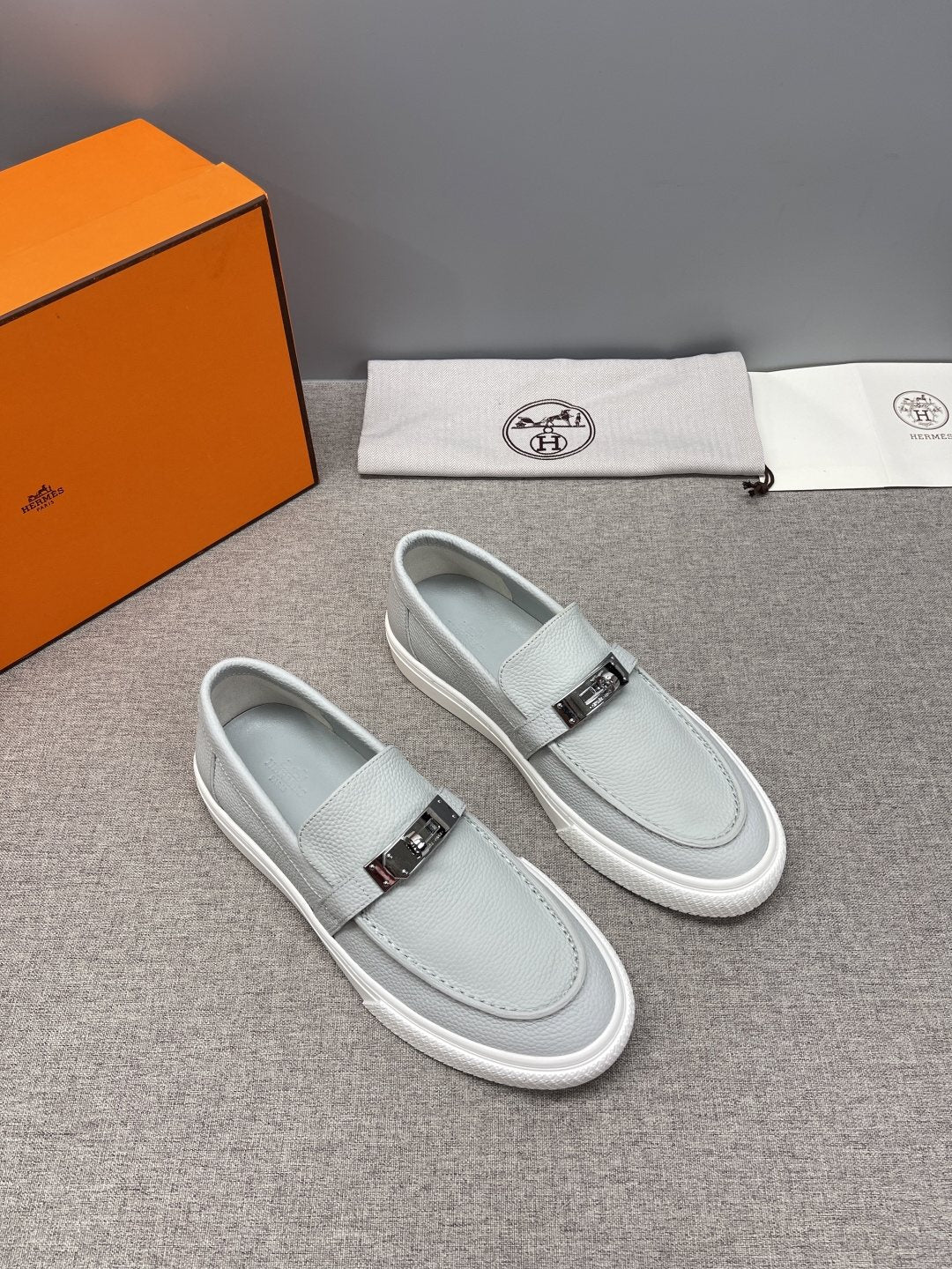 Hermès Textured Bar Loafers