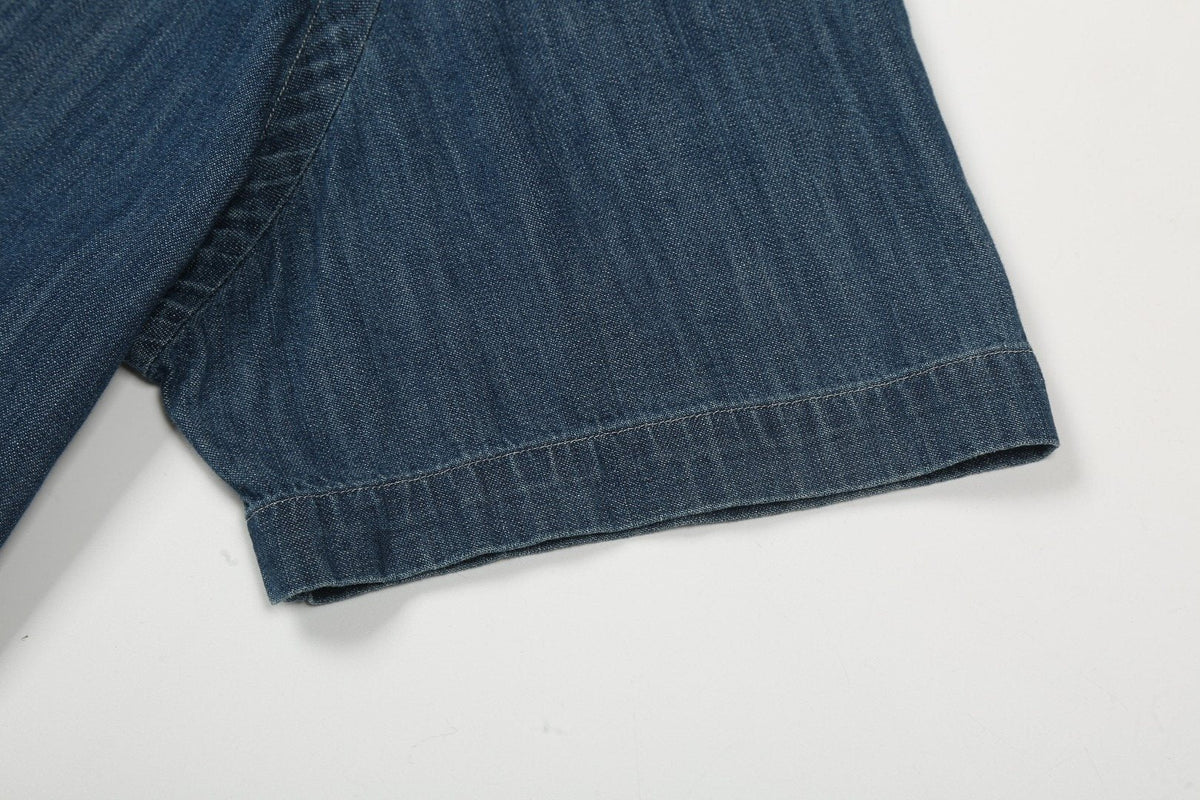 Ralph Lauren Slub Denim Short-Sleeve Button-Up Shirt