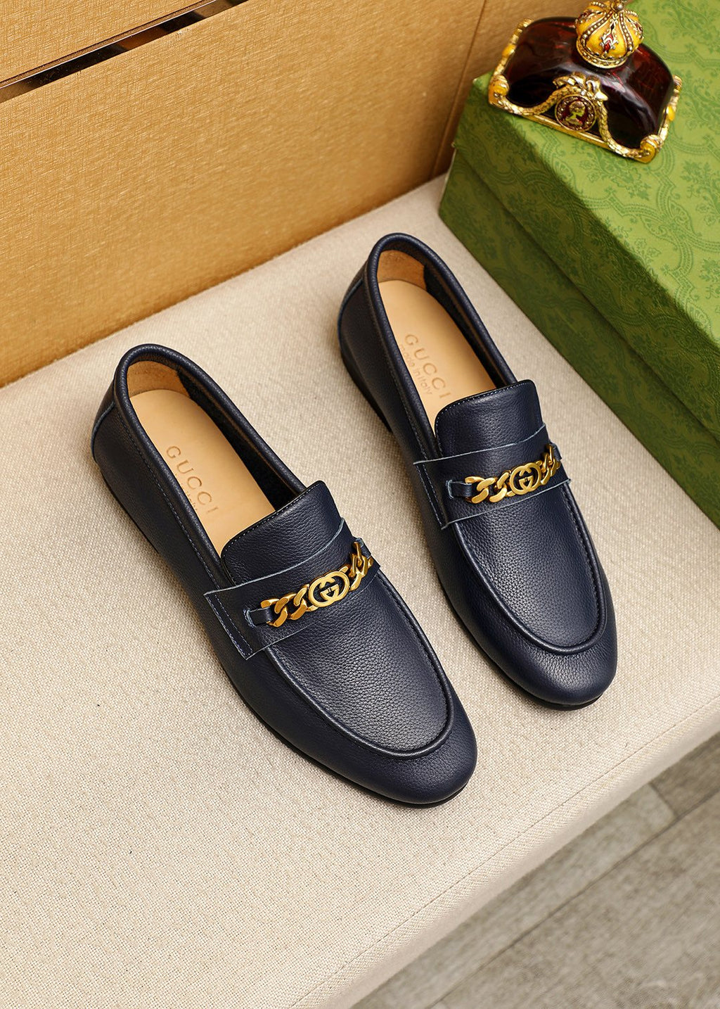 Gucci Pebble Leather Loafers
