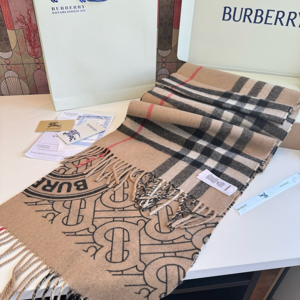 Burberry Reversible Check Fringe Scarf