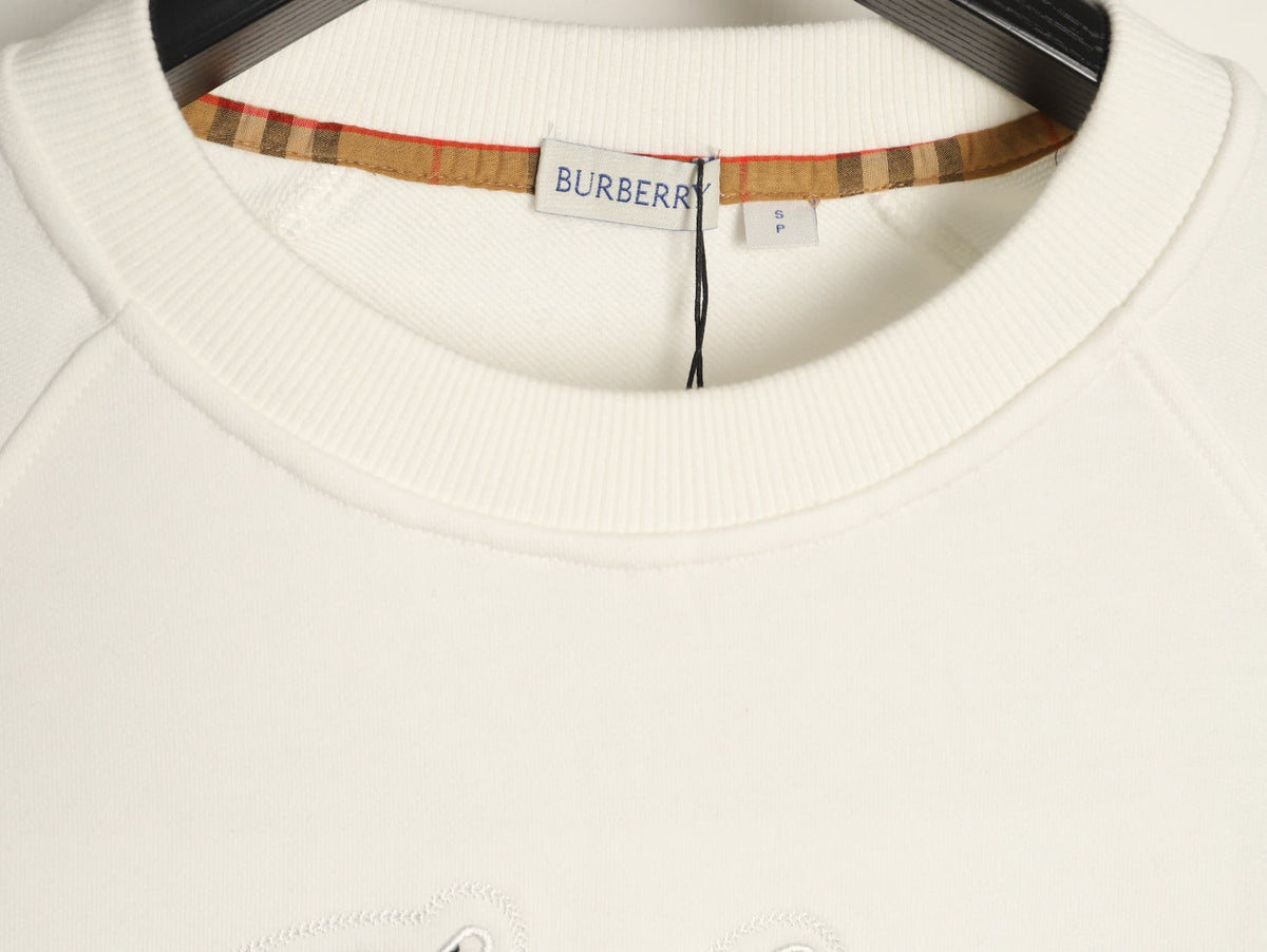 Burberry 26FW Signature Embroidered Check-Panel Crewneck Sweatshirt